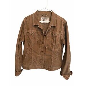 Vintage Corduroy Jean Jacket in Light Brown.  Modern Country Style Size XL